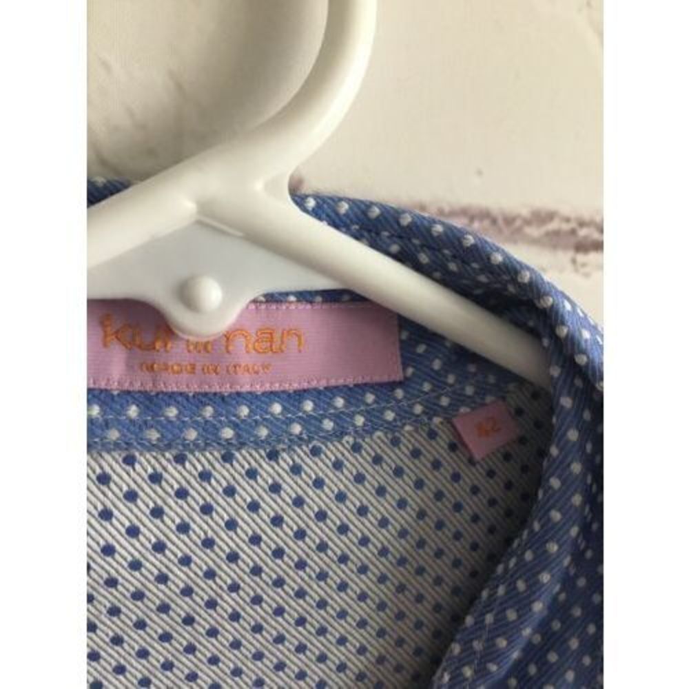 Kuhlman Womens 42 EU Small Button Up Shirt Blue French Cuff Italy EUC - Picture 5 of 8